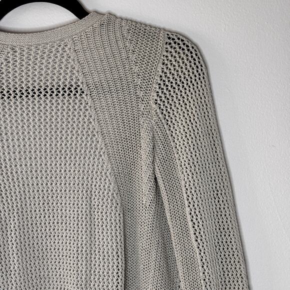 Athleta Open Knit Cardigan Light Grey Size XS Athleisure Women's Cotton Nylon - Picture 11 of 14